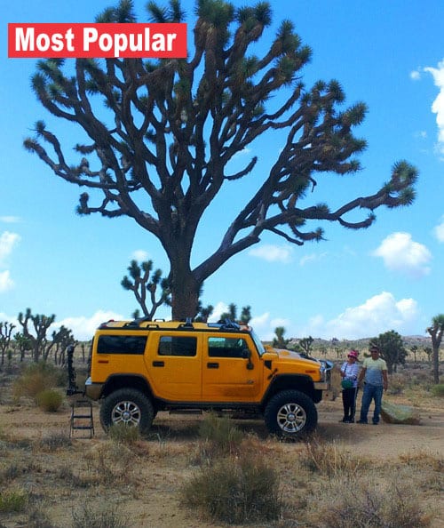 H2 Hummer used in a Joshua Tree National Park tour